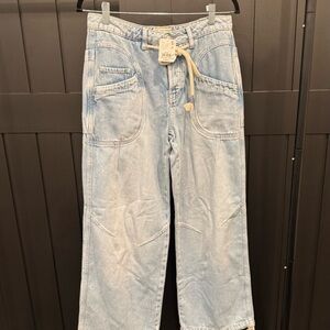 Free people Light Blue Denim Jeans with Rope Belt